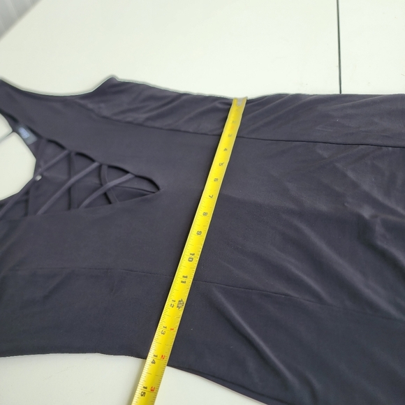 Dice Deep V-Neck Knit Dress Women's Lace Up Sleeveless Straps Stretch Sz M - Picture 9 of 13